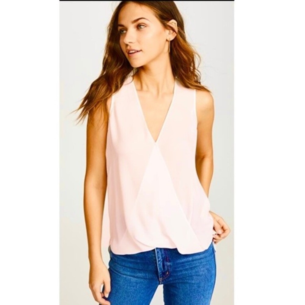 L’Agence Mila Draped Sleeveless Blouse in Petal S
